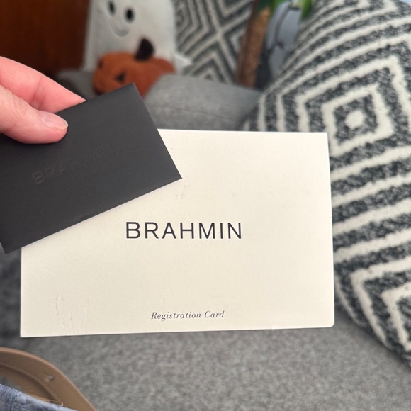 Brahmin Gray and Tan Croc-Embossed Satchel - Picture 10 of 14